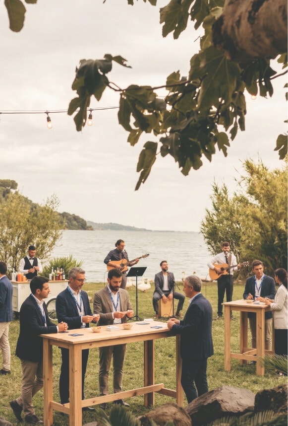 Evento aziendale all'aperto a BeeKind, Lago di Bracciano