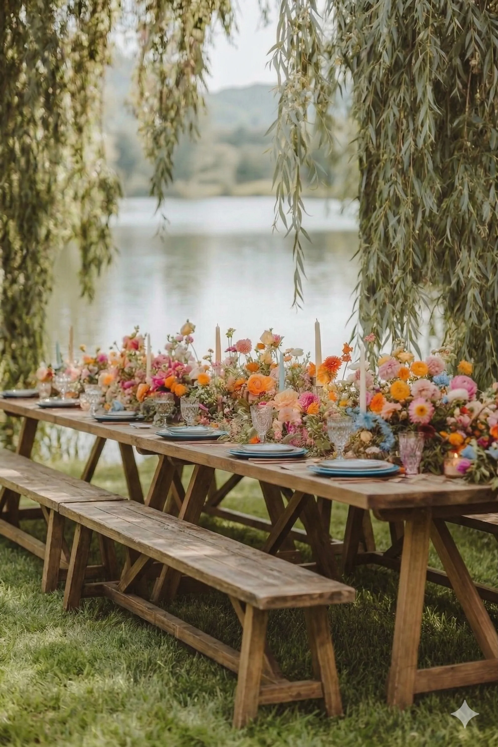 Tavola imbandita con fiori