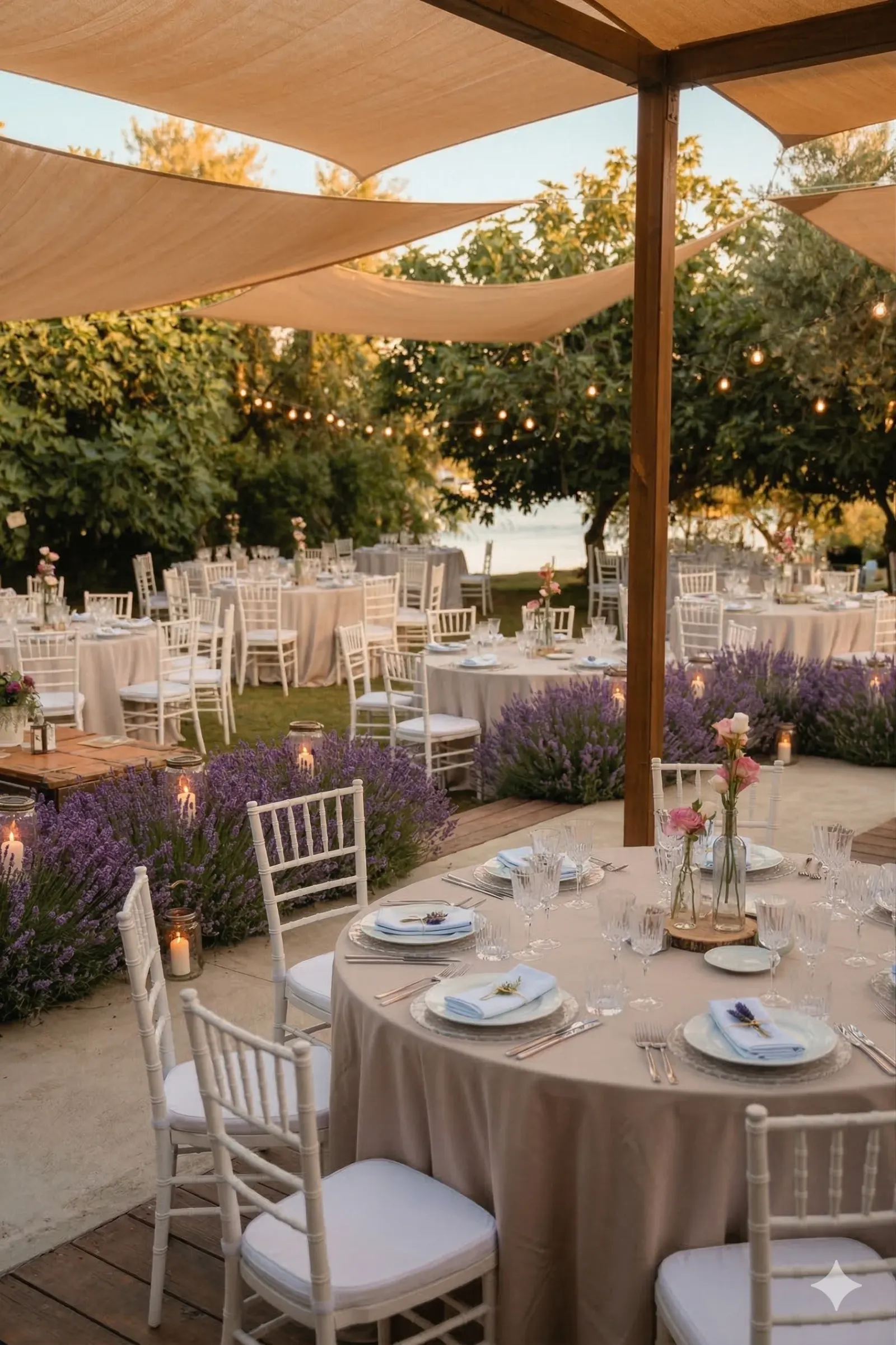 Tavola decorata con lavanda per matrimonio intimo a BeeKind
